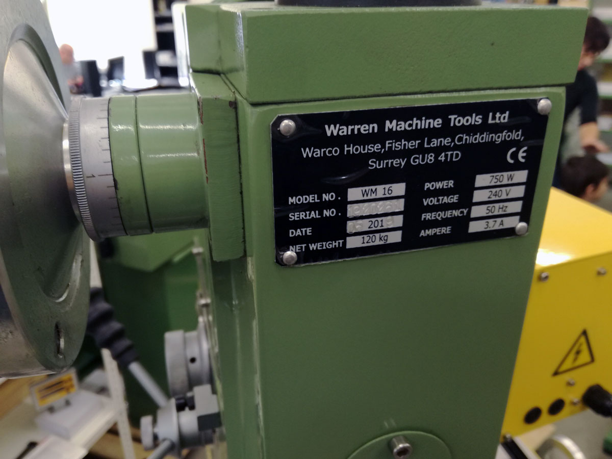 Warco WM 16, frézka na kov s regulací otáček