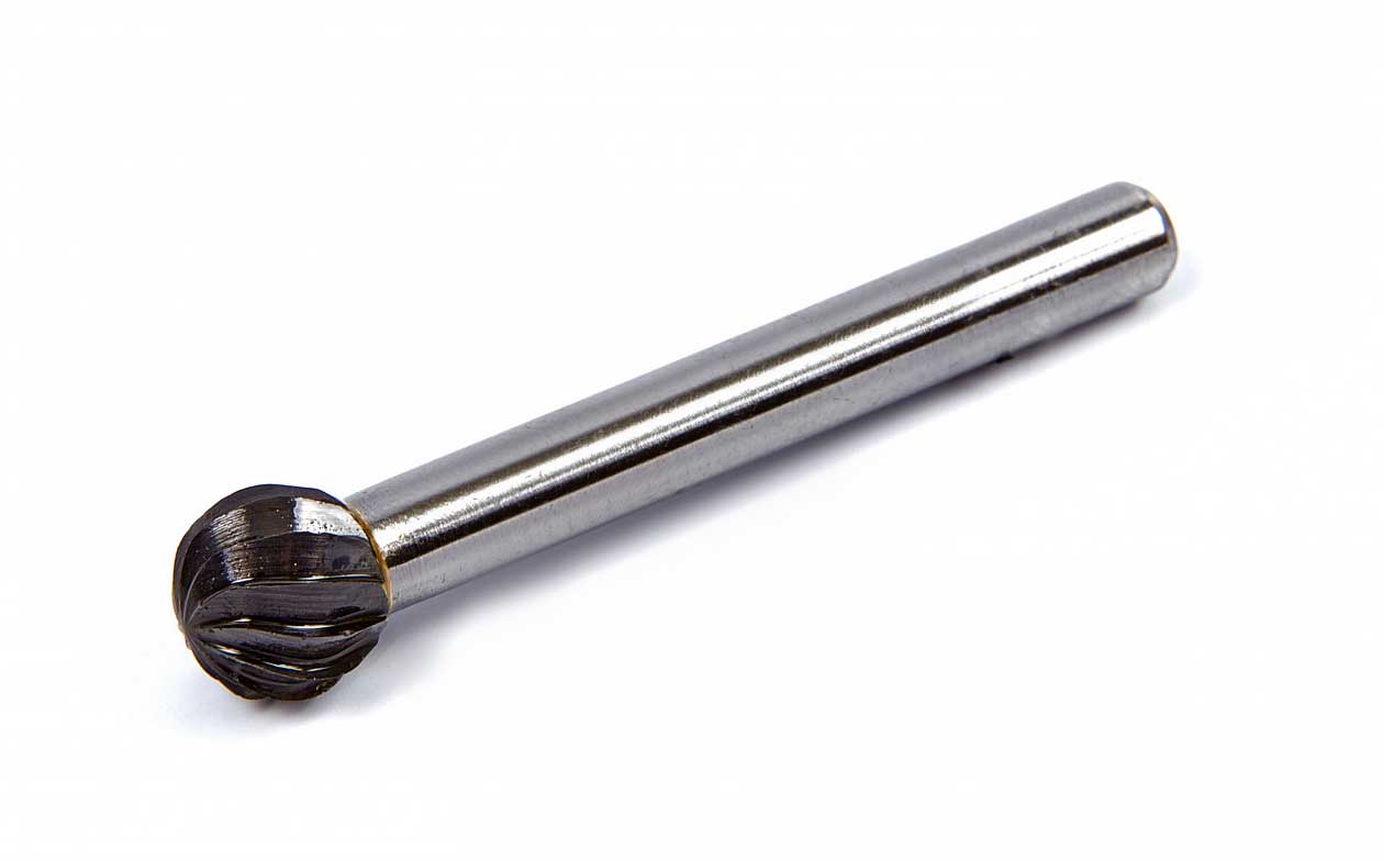 Karbidové stopkové frézy různých tvarů, stopka 6 mm, průměr 10 mm, pro neželezné materiály, 5 ks
