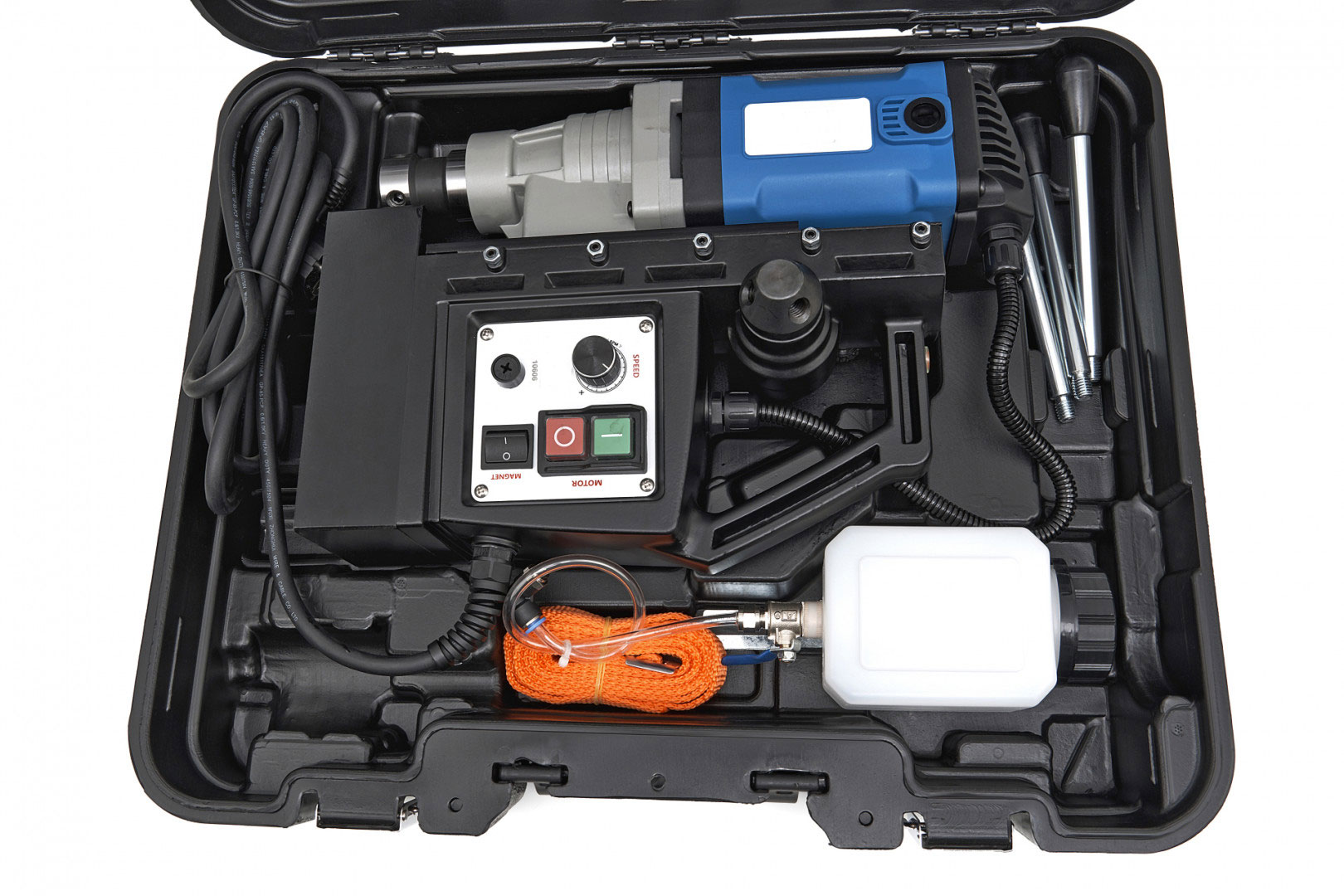 Magnetická vrtačka 50 mm - přenosná vrtačka s vario otáčkami, 13.5 kg