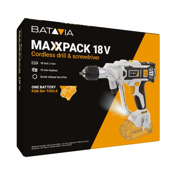 Aku vrtačka a aku šroubovák v jednom TWIN DRILL, 18V Li-Ion, bez baterie a nabíječky, bateriová platforma MAXXPACK BATAVIA
