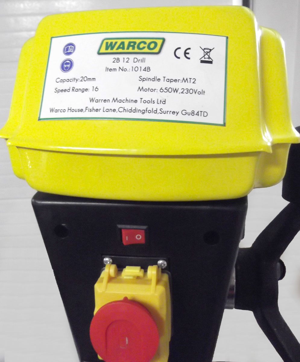 Warco 2B12, robustní dílenská stolní vrtačka, 82kg