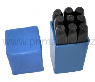 Sada číselných raznic 0-9, 3/16" (4,8 mm) - 9 ks, Warco