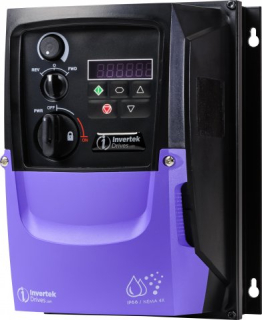 Invertek Optidrive E3, frekvenční měnič, vstup 3 x 400 VAC / výstup 3f, IP 66, 1.5 kW, potenciometr, START/STOP, hlavní vypínač, LED displej