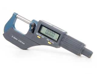 Digitální mikrometr vnější, odolný proti kapalinám, LCD displej, USB, rozsah 0 - 25 mm