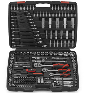 Gola sada 1/4", 3/8" a 1/2", hlavice a bity, 216 dílů, Welzh