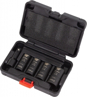 Kombinované nástrčné hlavice 1/2", 6 hran, 18.5 mm a 27.5 mm na poškozené matice a šrouby, pro rázové utahováky, CrMo, Welzh