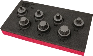Hlavice zástrčné 3/8" XZN, M4-M14, extra krátké, sada 7 dílů, Welzh