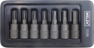 Hlavice zástrčné 1/4", Inbus H1.5-H6, S2, sada 7 dílů, Welzh