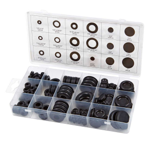 Gumové průchodky 1/8" - 1", otevřené i zavřené, 125 kusů