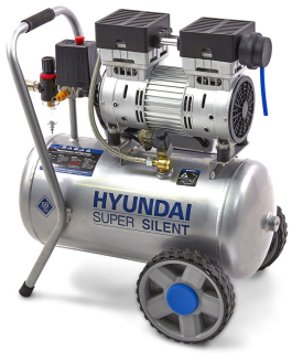 Tichý bezolejový kompresor 24 l, 2-válcový, 8 bar, 750 W, HYUNDAI