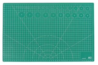 Oboustranná odolná podložka pro řezání s geometrickými vzory pro A3, 45 x 30 cm