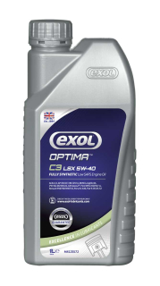 Exol OPTIMA C3 LSX 5W-40, plně syntetický motorový olej, pro PD motory, 1l
