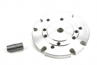 Příruba s upínací sadou pro otočné stoly HV4, HV6, 110 mm, 150 mm, vhodné pro sklíčidla 100 a 125 mm, DIN 6350
