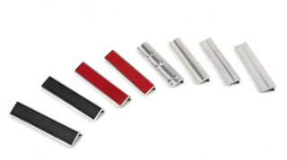 Sada 4 párů ochranných hliníkových čelistí s přídržnými magnety pro svěrák, s plstí a gumou, šířka 100 mm