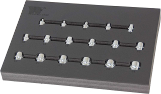 Nástrčné hlavice 3/8", 6 hran, 8 - 24 mm, CrV, sada 17 dílů, Pěnové pouzdro, Welzh