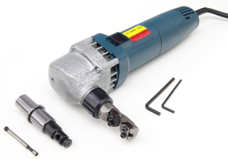 Elektrický prostřihovač plechu typ D, až do tloušťky plechu 1.8 mm, 2 hlavy, 380 W