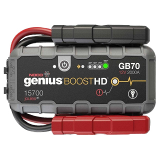 Startovací zdroj, booster 12V, 2000A, až 40 skokových startů, Lithium-Iontová baterie 56 Wh, pro benzínové motory do objemu 8 l a dieslové motory do 6 l BOOST HD GB70 NOCO