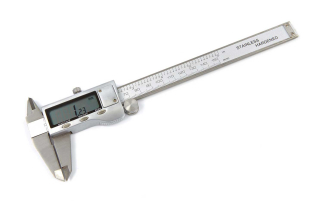 Měřítko posuvné digitální 100 mm, mm/inch, posuvné kolečko pro nastavení palcem, kovové tělo, zobrazení i pro palcové zlomky