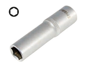 Hlavice nástrčná 1/4", 6 hran, prodloužená CrV, 7 mm, Triumf