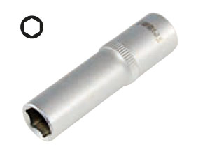 Hlavice nástrčná 1/4", 6 hran, prodloužená CrV, 8 mm, Triumf