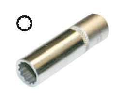 Hlavice nástrčná 1/4", prodloužená, 12 hran, CrV, 6 mm, Triumf
