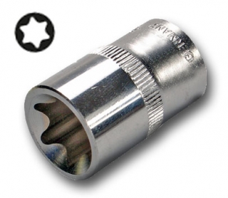 Hlavice nástrčná 1/4", E-profil, CrV, E6, Triumf