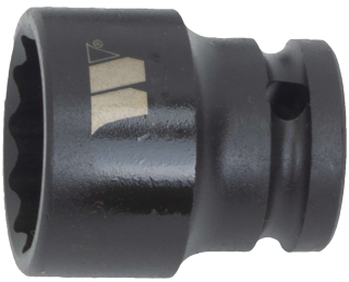 Mělká nástrčná hlavice pro rázové utahováky, 1/2",  12ti hran, CrMo, 22 mm, Welzh