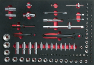 Modul gola sada, 94 dílů, 1/4“ a 1/2“ rozměr - 585 x 405 x 35 mm, Triumf