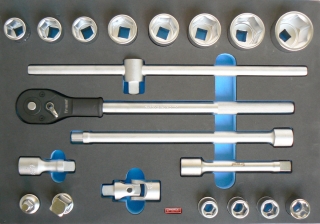 Modul gola sada, 3/4“, 21 dílů  - 585 x 405 x 50 mm, Triumf