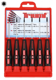 Šroubováky Torx T5 - T10, délka 60 mm, mikro, sada 6 dílů, Triumf