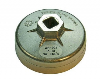 Hlavice nástrčná 1/2", na olejové filtry, 14-ti hran, 74 mm, Triumf