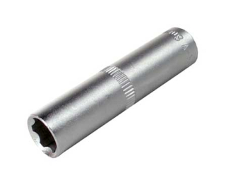 Hlavice nástrčná 1/2", E-profil,  E22, CrV, prodloužená, Triumf