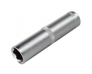 Hlavice nástrčná 1/2", E-profil,  E12, CrV, prodloužená, Triumf
