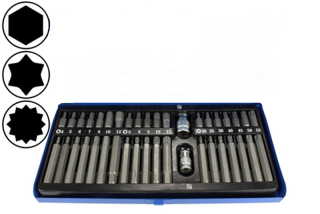 Kombi sada bity 10 mm, Inbus, Torx, XZN, adaptér 3/8" a 1/2", 40 ks, CrV, Condor Werkzeug