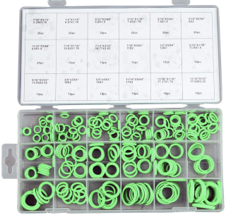 O-kroužky, pro klimatizace, 3 - 22 mm, zelené, 225 dílů, Triumf