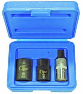 Speciální 5-hranné hlavice 1/2" na brzdové třmeny 10, 14, 19 mm - sada 3 ks, Triumf