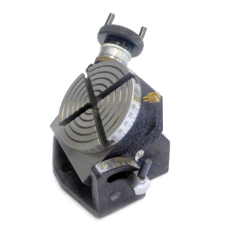 Horizontální a vertikální výklopný otočný stůl, 100 mm, 4 T-drážky, Warco