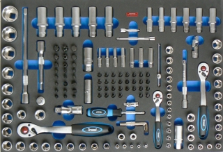 Modul gola sada 1/4“, 3/8“, 1/2“ 150 dílů, 585 x 405 x 35 mm, Triumf
