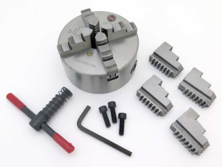Samocentrovací soustružnické sklíčidlo 125 mm, 4 čelisti, DIN 6350, Warco