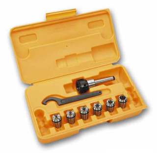 Držák kleštin ER 25, kužel MK2, M10, 6 kleštin 4 - 16 mm, sada, Warco