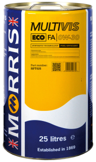 Morris Multivis ECO FA 0W-30, lehkoběžný, plně syntetický motorový olej, 25l