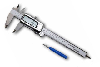 Měřítko posuvné digitální 150 mm, mm/inch, kovové tělo, palcové zlomky, Warco