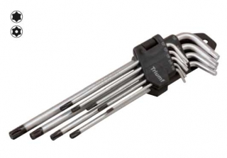 Klíče zástrčné Torx T10 - T50, vrtané, sada 9 dílů, Triumf
