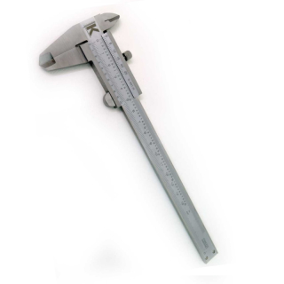 Posuvné měřítko s hloubkovým a vnitřním měřením, ČSN 25 1238, DIN 862, 150 mm, dělení 0,02 mm, mm+inch, KM