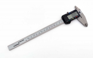 Posuvné měřítko digitální ČSN 25 1238 (ČSN 25 1236), DIN 862, pro leváky, 200mm, KM