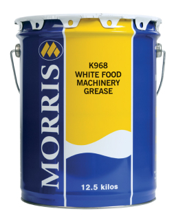 Morris K968, bílý potravinářský mazací tuk, mazivo pro potravinářské stroje, 12.5 kg