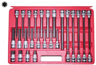 Hlavice zástrčné 1/2", Inbus 5-19 mm, délka 55-100-140-200 mm, S2, 30ks, Triumf
