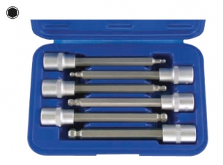 Hlavice zástrčné 1/2", Inbus 5-12 mm, délka 140 mm s koulí, 6 ks, CrV-S2, Triumf