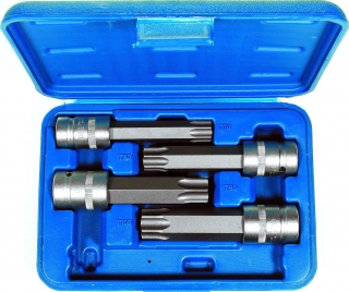 Hlavice zástrčné 1/2" Torx T70 - T100, délka 110 mm, vrtané, sada 4 díly, Condor Werkzeug