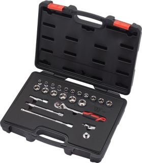 Gola sada 3/8", standardní hlavice, CrV, 23 dílů, Welzh